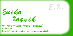 eniko kozsik business card